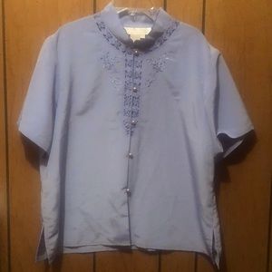 Vintage Maurada Fancy Top Blue Size 14